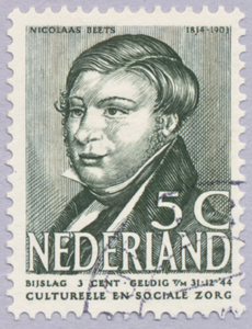 711733 Zomerpostzegel, 5 cent, gestempeld, met een afbeelding van de theoloog en letterkundige Nicolaas Beets ...